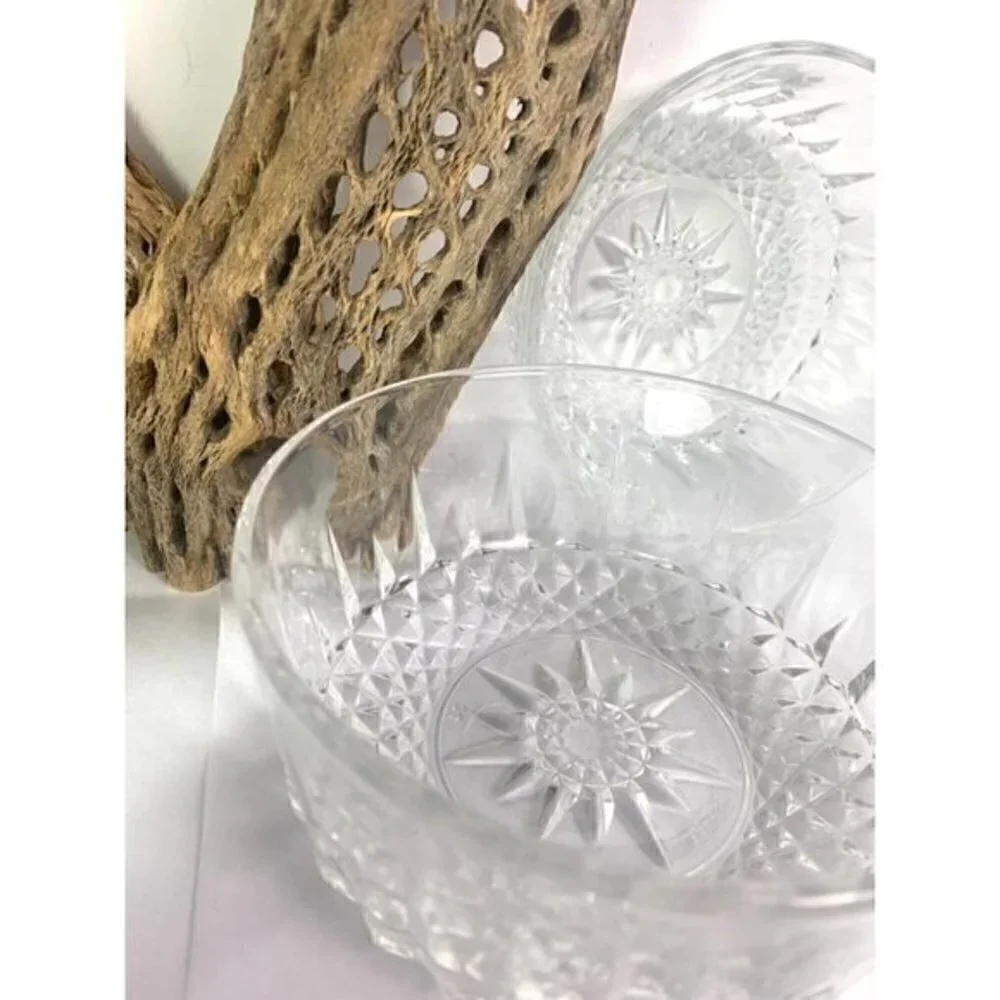 Vintage 70s Arcoroc France Crystal Dessert Salad Bowls
